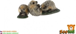 Dekorative Igel-Familie aus Kunststoff, 8 cm