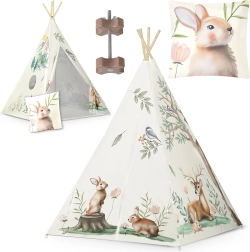 Kinder-Tipi NUKIDO – beige mit Waldmotiven