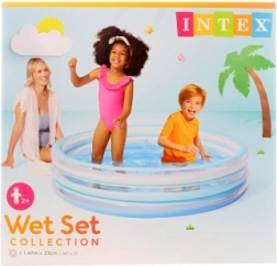 Aufblasbares Kinderplanschbecken 147 × 33 cm, blau, 3 Kammern