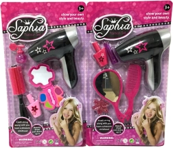 Kosmetikspielset für Kinder mit Föhn – Friseurin- und Schminkspiel