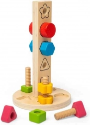 Bigjigs Toys hölzerner Schraubturm mit Formen