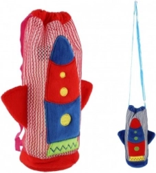Plüschhülle für Kinderflasche RAKETE, 12 × 22 cm