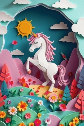 Trefl Puzzle Papierkunst: Einhorn 160 Teile