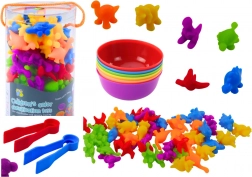 Lernspielzeugset Dinosaurier zum Farbenlernen und Zählen 48 Stk.