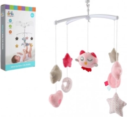 Spieluhr-Mobile für das Kinderbett mit Eule – Aufzieh-Musikmobile, rosa