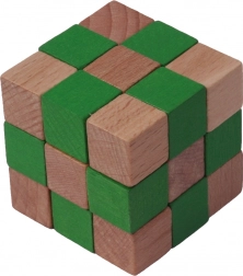 Holz Puzzle Würfel Orange