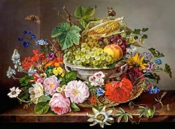 Puzzle Stillleben mit Blumen und Obst 2000 Teile Castorland