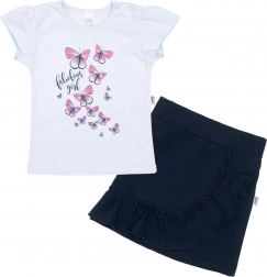 Baby-T-Shirt mit Röckchen New Baby Butterflies blau