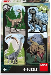 Puzzle Jurassic Welt mit Dinosauriermotiven 4x54 Teile