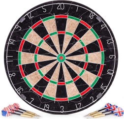 Sisalscheibe für Darts 46 cm mit 6 Stahldarts