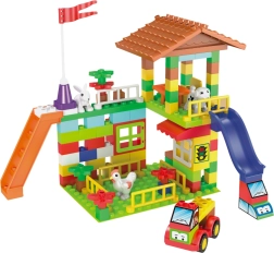 L-W Toys Junior Bausteine Bauernhof – Baukasten für die Kleinsten, 120 Stk.