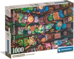 Clementoni Puzzle Schwimmender Markt in Thailand, 1000 Teile