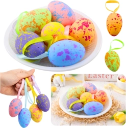 Osterdekorations-Eier zum Aufhängen mit Schlaufe in Pastellfarben – 6 Stück
