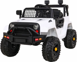 Elektrisches Kinderauto Jeep Dark Night mit sanftem Anfahren, EVA-Rädern und LED – Weiß