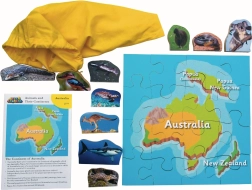 Holzpuzzle Australien und seine Tiere 16 Teile und 10 Tiere