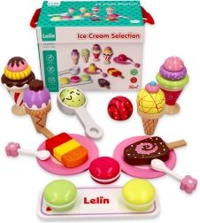 Eiscreme-Set aus Holz Lelin - 25 Teile