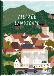 Schulheft A5 kariert 5 × 5 mm Dorf, 20 Blatt