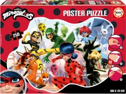Poster-Puzzle Miraculous – Geschichten von Ladybug und Cat Noir, 250 Teile