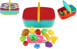 Picknickkorb mit schneidbarem Obst und Gemüse, 15-tlg.