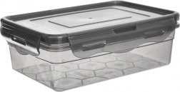 Kunststoff-Lebensmittelbox mit Deckel und Silikondichtung, grau, 850 ml