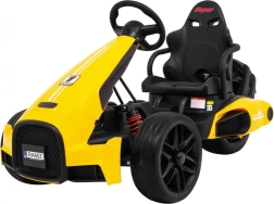 Elektrisches Kinder-Gokart gelb mit verstellbarem Lenkrad RAMIZ XR-1