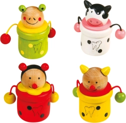 Holz-Zahnboxen Tiere 4 Stk.