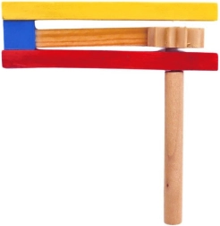 Farbige hölzerne Osterklapper 11 cm – 1 Stück