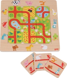 Goki Brettspiel Finde den Weg zum Bauernhof