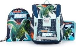Premium Light Schulset Dinosaurier – Rucksack, Beutel und Federmäppchen