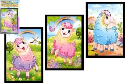 Glitzerndes Mini-Bild Lama 10 × 16 cm