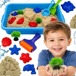 Woopie kinetischer Sand für das Spielen im Wasser im Koffer, 18 Teile