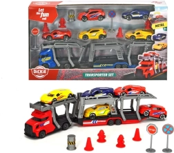 Abschlepp-LKW-Set mit Autos und Verkehrsschildern