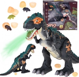 Großer interaktiver T‑Rex-Dinosaurier mit Dampf, Licht und Sound, legt Eier
