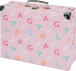 Faltbarer Schulkoffer BAAGL Logo rosa mit Beschlägen