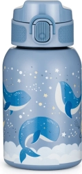 Petite&Mars Edelstahl-Thermoflasche mit Strohhalm 350 ml Whale Song