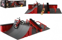 Finger-Skatepark Set mit Rampen, BMX-Rad und Skateboard