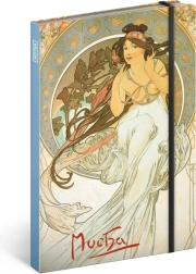NOTIQUE Notizblock Alfons Mucha – Musik liniert