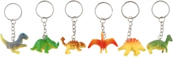Schlüsselanhänger Dinosaurier Kunststoff 7 cm – Mix verschiedener Arten