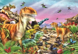 Puzzle Land der Dinosaurier 104 Teile CLEMENTONI