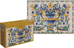 Puzzlekunst auf Kacheln: Blumenstrauß auf Sockel 1000 Teile