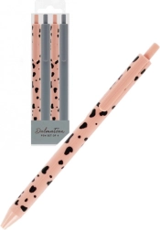 Set aus 4 Kugelschreibern grau und rosa, 0,7 mm, schwarze Tinte