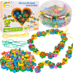 Holzperlen auf Schnur Marienkäfer