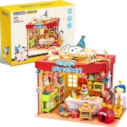 Puremind Holz-3D-Puzzlemodell Peanuts Birthday Party SNOOPY mit LED