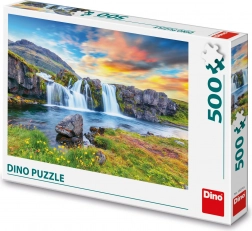 Puzzle DINO Isländischer Wasserfall 500 Teile