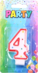 Partykerze Nummer 4 Rot