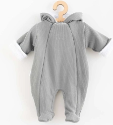 Baby-Winter-Overall mit Kapuze New Baby Frosty, grau, 74 (6–9 Monate)