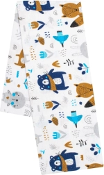 Flanellwindel mit Druck New Baby Wald weiß