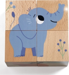 Holzwürfel Djeco Tiere aus dem Dschungel