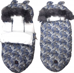 Winter-Fußsack für Kinderwagen und Schlitten mit Kapuze aus Kunstfell 100 cm