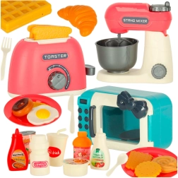 Kinderspielzeug-Küchenset mit Mikrowelle, Toaster und Mixer